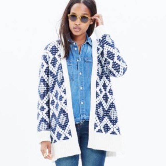 Madewell Sweaters - Madewell oversized contrast fair isle cardigan